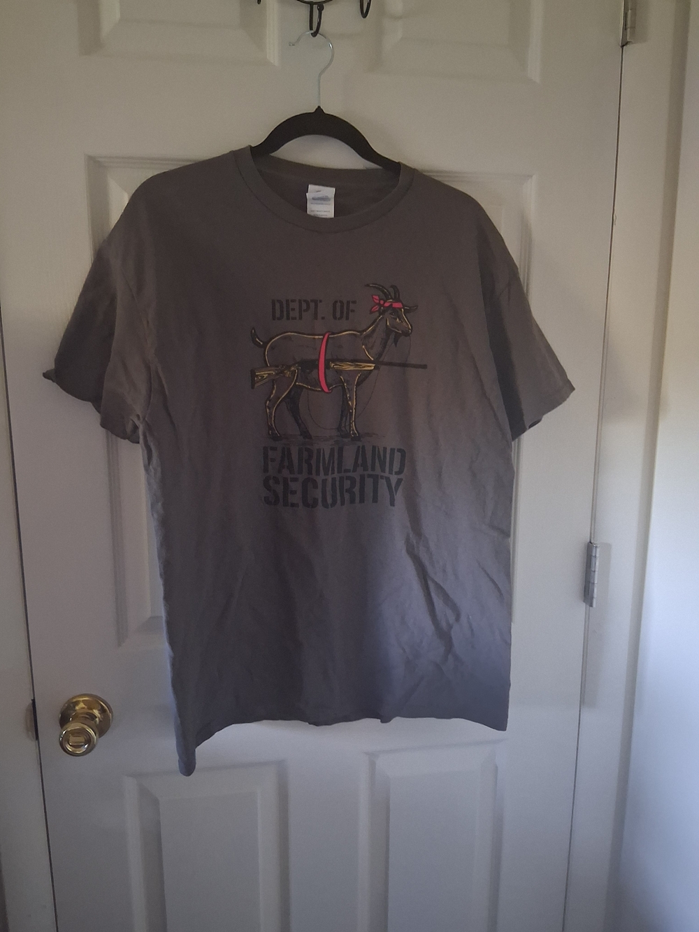 Delta Pro Weight Charcoal Graphic Tee with Red Logo Accent